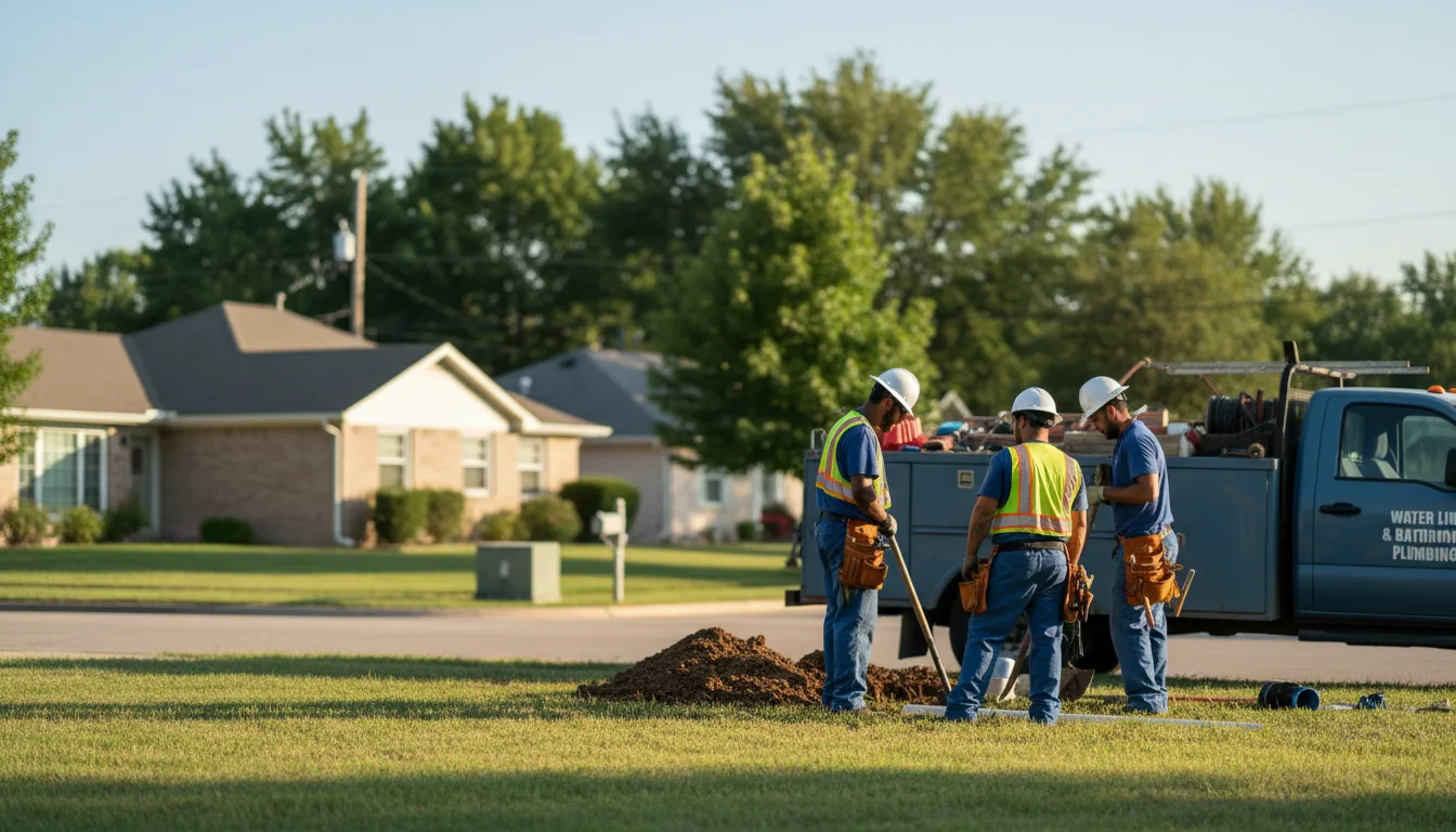 Residential water line and bathroom plumbing service in Swaledale, IA